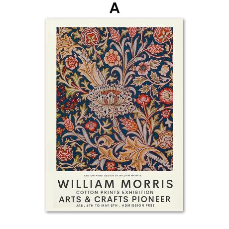 William Morris's Flower Leaf Painting Canvas Art - Image 5