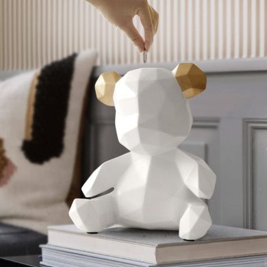 Teddy Piggy Bank Figurine
