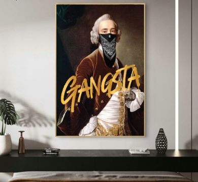 Vintage European Gangsta Canvas Art - Image 2