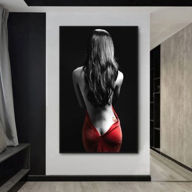 Woman in Red Canvas Art - Image 2