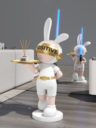 Life-Size Lightsaber Rabbit Statue
