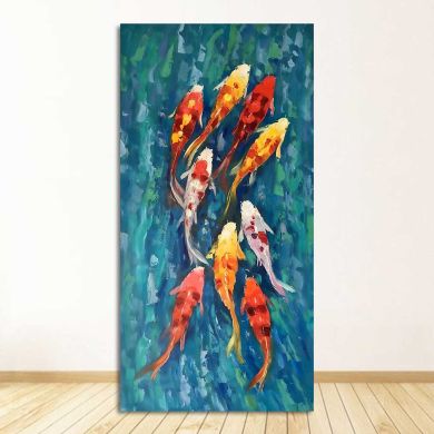 Nine Golden Fish Canvas Art - Image 1