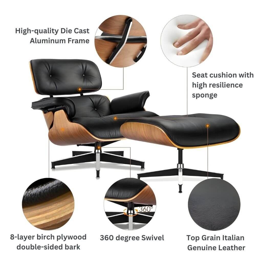 Eames Lounge Chair with Ottoman by Daedalus Designs