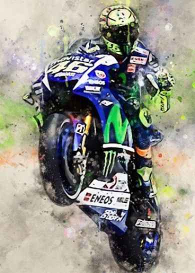 Moto GP Watercolor Canvas Art - Image 12