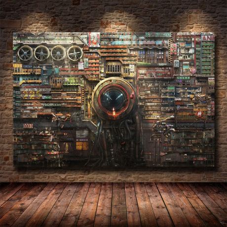 Cyberpunks Residential Apartment Canvas Art - Image 1