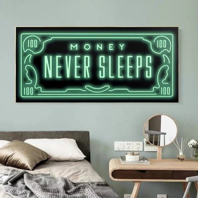 Money Never Sleeps Canvas Art - Image 2