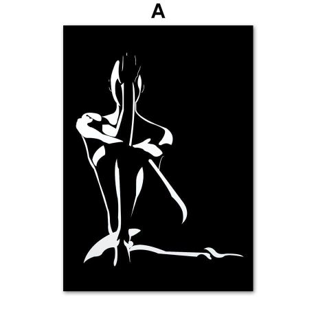 Nude Lady Silhouette Gallery Wall Canvas Art - Image 5