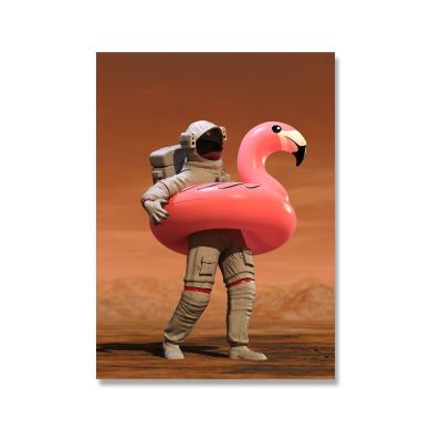 Space Astronaut on Toilet Sitting Canvas Art - Image 10