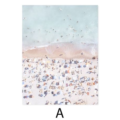 Summer Beach Ariel Vacation Gallery Wall Canvas Art - Image 6