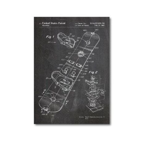 Vintage Snowboard Patent Blueprint Canvas Art - Image 7