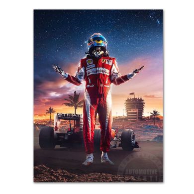 Formula 1 Fernando Alonso Bahrain GP Canvas Art - Image 1