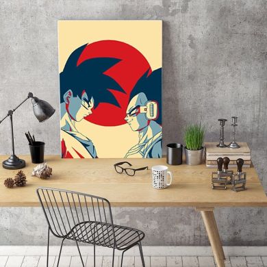 Retro Goku Vegeta Canvas Art - Image 1