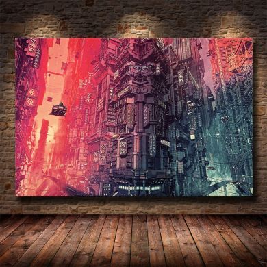 Cyberpunks Downtown World Painting - Image 1