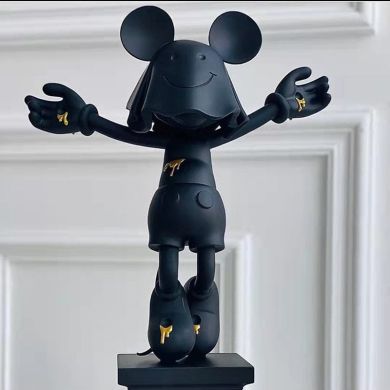Black Ghost Mouse Tombstone Statue