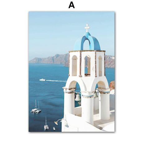 Santorini Magical Sea View Canvas Art - Image 5
