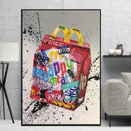 Happy Meals Balloon Dog Graffiti Canvas Art - Image 4