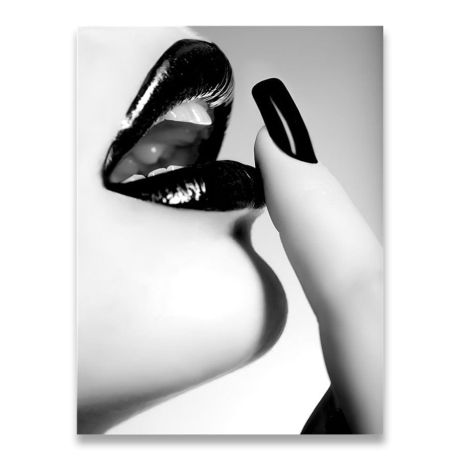 Lady's Lips and Popcorn Canvas Art - Image 1