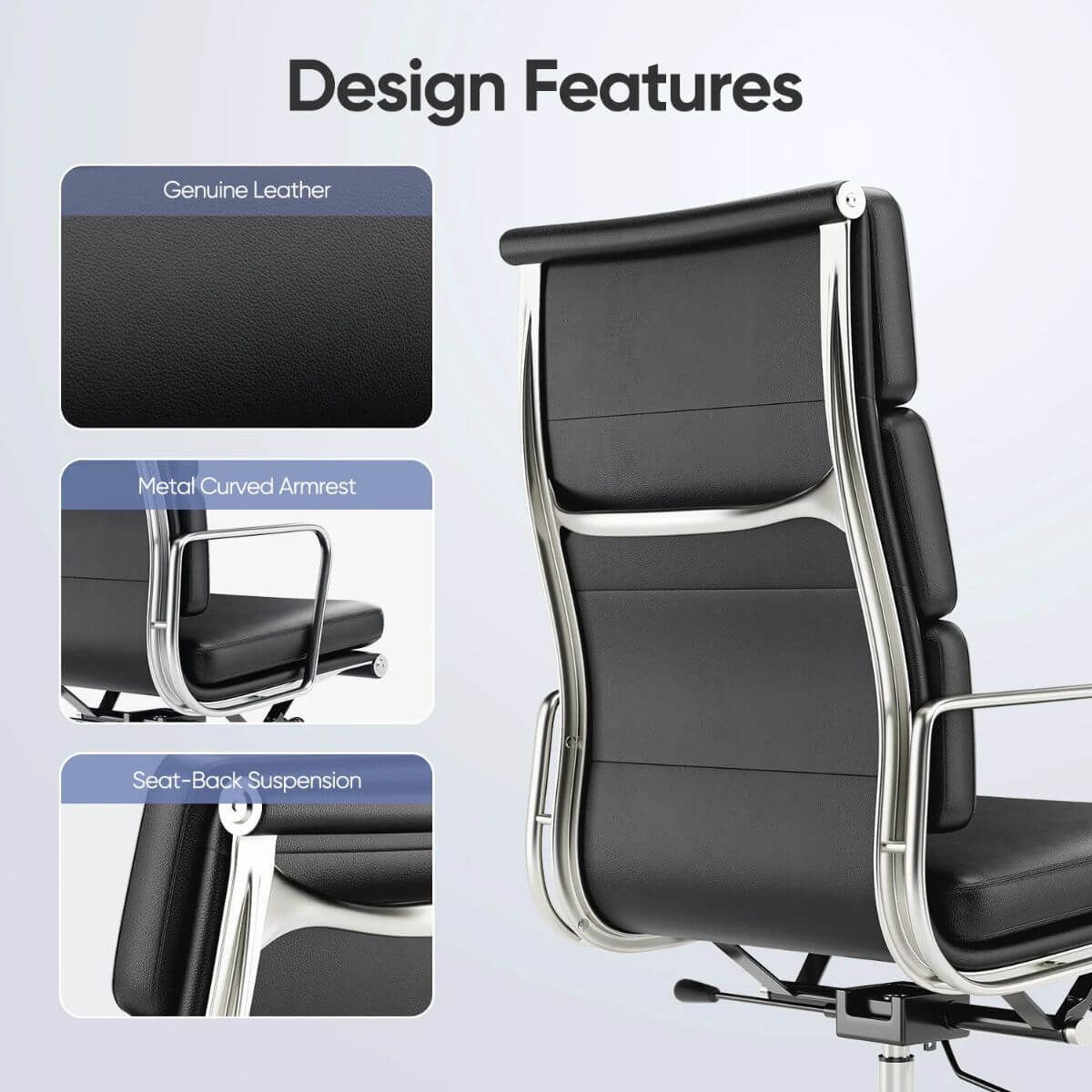 Eames Soft Pad Office Chair | Genuine Leather