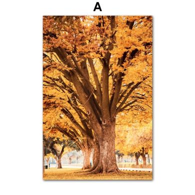 Autumn Pine Forest Castle Gallery Wall Canvas Art - Image 6