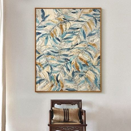 Vintage Leave Painting Canvas Art - Image 2