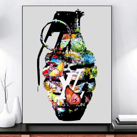 Graffiti Grenade Canvas Art - Image 3