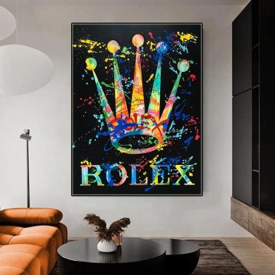Rolex Crown Graffiti Canvas Art - Image 2