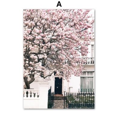 Sakura Rose Paris Fountain Gallery Wall Canvas Art - Image 5