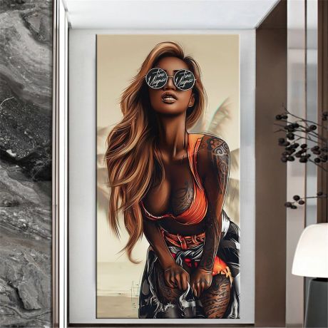 Exotic Sexy Tattoo Girl Canvas Art - Image 2