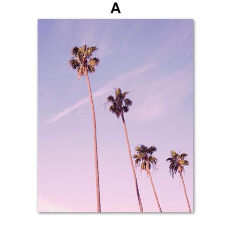 Sea Beach Bus Purple Sky Surf Canvas Art - Image 5