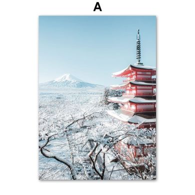 Mount Fuji Sakura Snow Canvas Art - Image 5