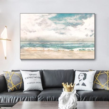 Windy Seashore Landscape Canvas Art - Image 2