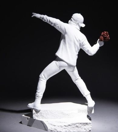 Banksy's Flower Thrower Sculpture