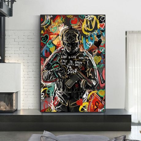 Love Is Like War Canvas Art - Image 2