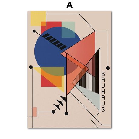 Bauhaus Geometric Line Gallery Wall Canvas Art - Image 6