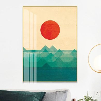Geometric Sea Wave Canvas Art - Image 2