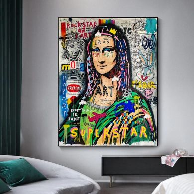 Graffiti Mona Lisa Canvas Art - Image 2