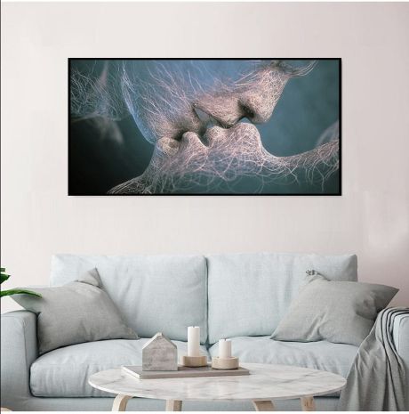 Black Love Kiss Canvas Art - Image 4