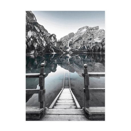 Nordic Mountain Lake Gallery Wall Canvas Art - Image 6