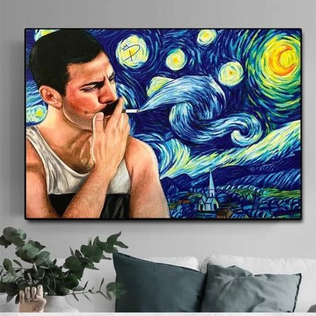 Freddie Mercury Starry Night Canvas Art - Image 2