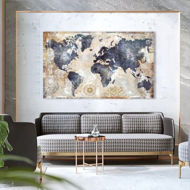 Vintage World Map Canvas Art - Image 5