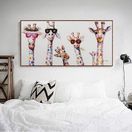 Cute Cartoon Giraffes Canvas Art - Image 4