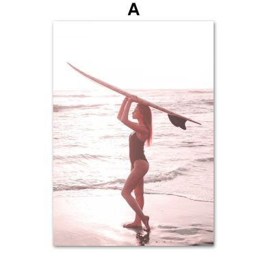 Bikini Surf Girl Summer Vibes Gallery Wall Canvas Art - Image 5