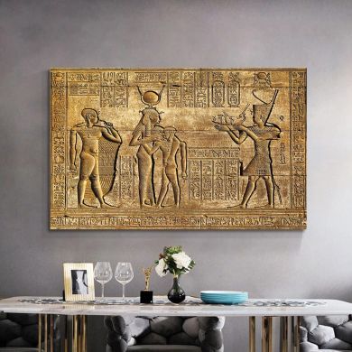 Egyptian Hieroglyphs Fresco Canvas Art - Image 3