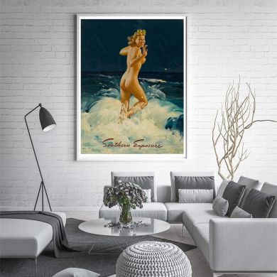 Running Nude In The Waves Canvas Art - Image 1