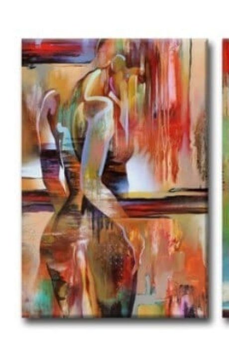 Abstract Colorful Nude Girl Nordic Canvas Art - Image 4