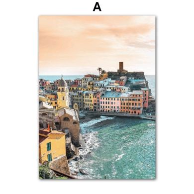 Amalfi Coast Santorini Resort Canvas Art - Image 5