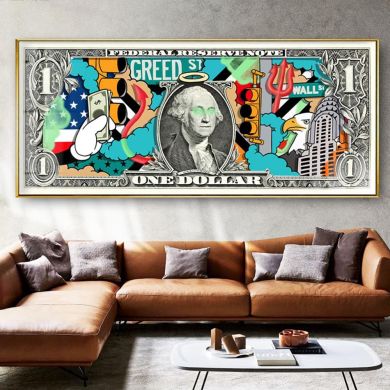 Dollar Bills Pop Canvas Art - Image 2