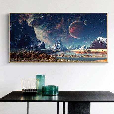 Universe Stars Planets Landscape Canvas Art - Image 3