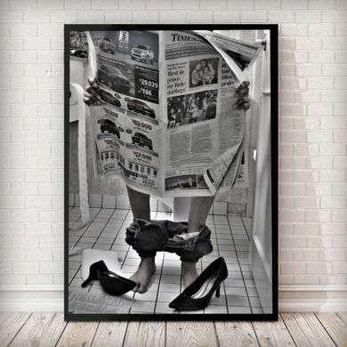 Vintage Woman in Toilet Canvas Art - Image 2