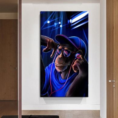 Orangutan with Headphones Canvas Art - Image 2